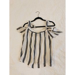 Off the shoulder tie blouse